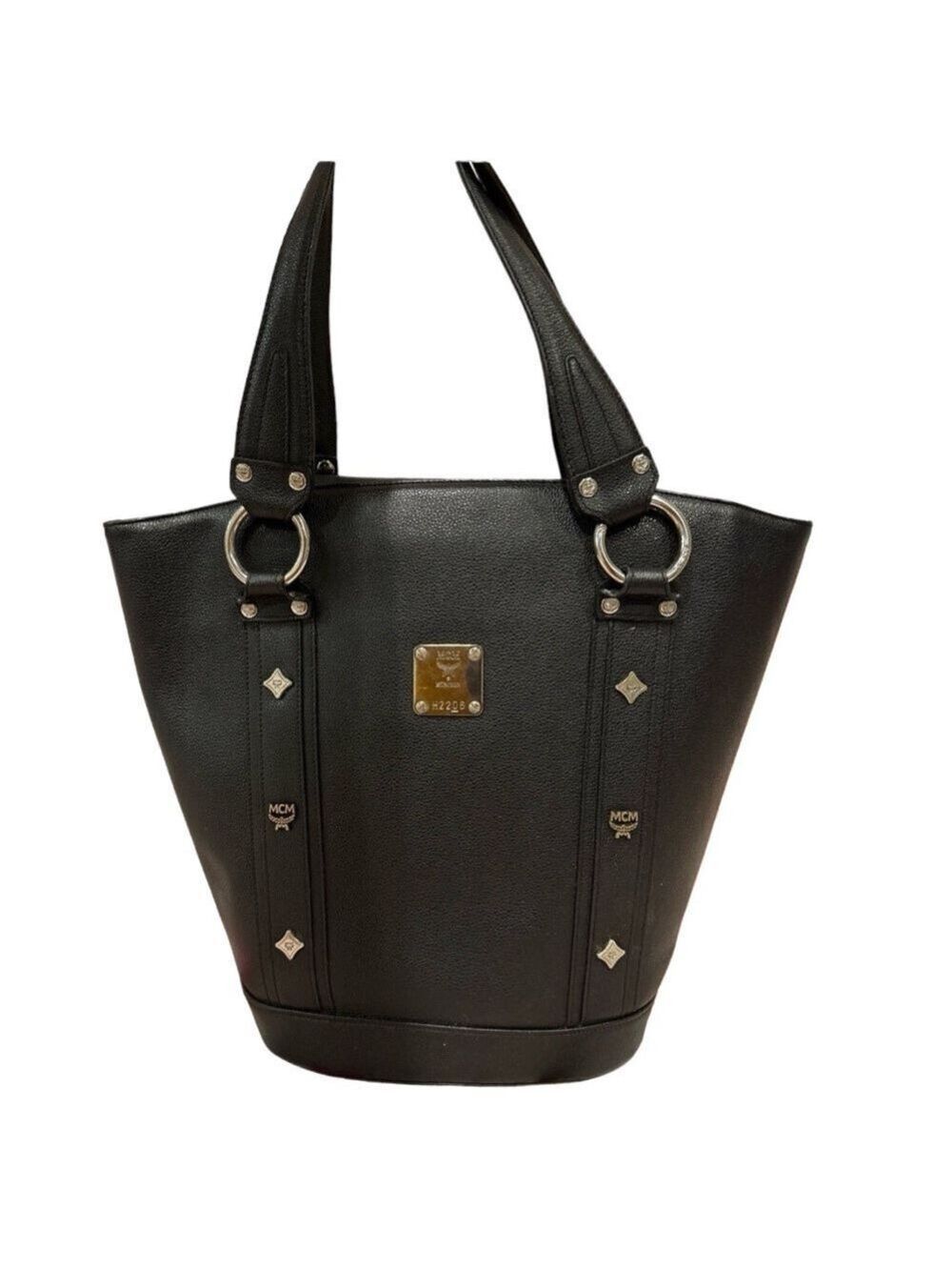 MCM Munchen Black Saffiano Leather Shoulder Bag